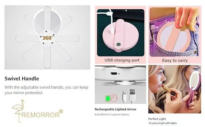 LED Handheld Cosmetic-Makeup Mirror